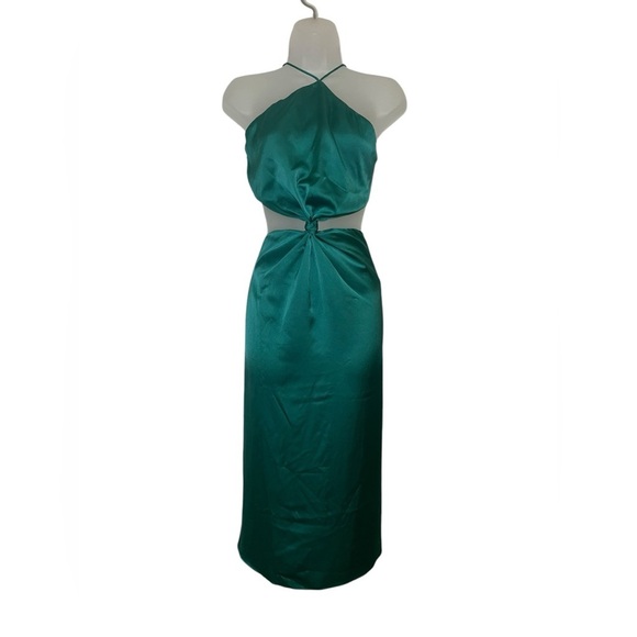 Fame And Partners New NWT Green Backless Demeter Midi Dress Size 12 - Picture 3 of 8